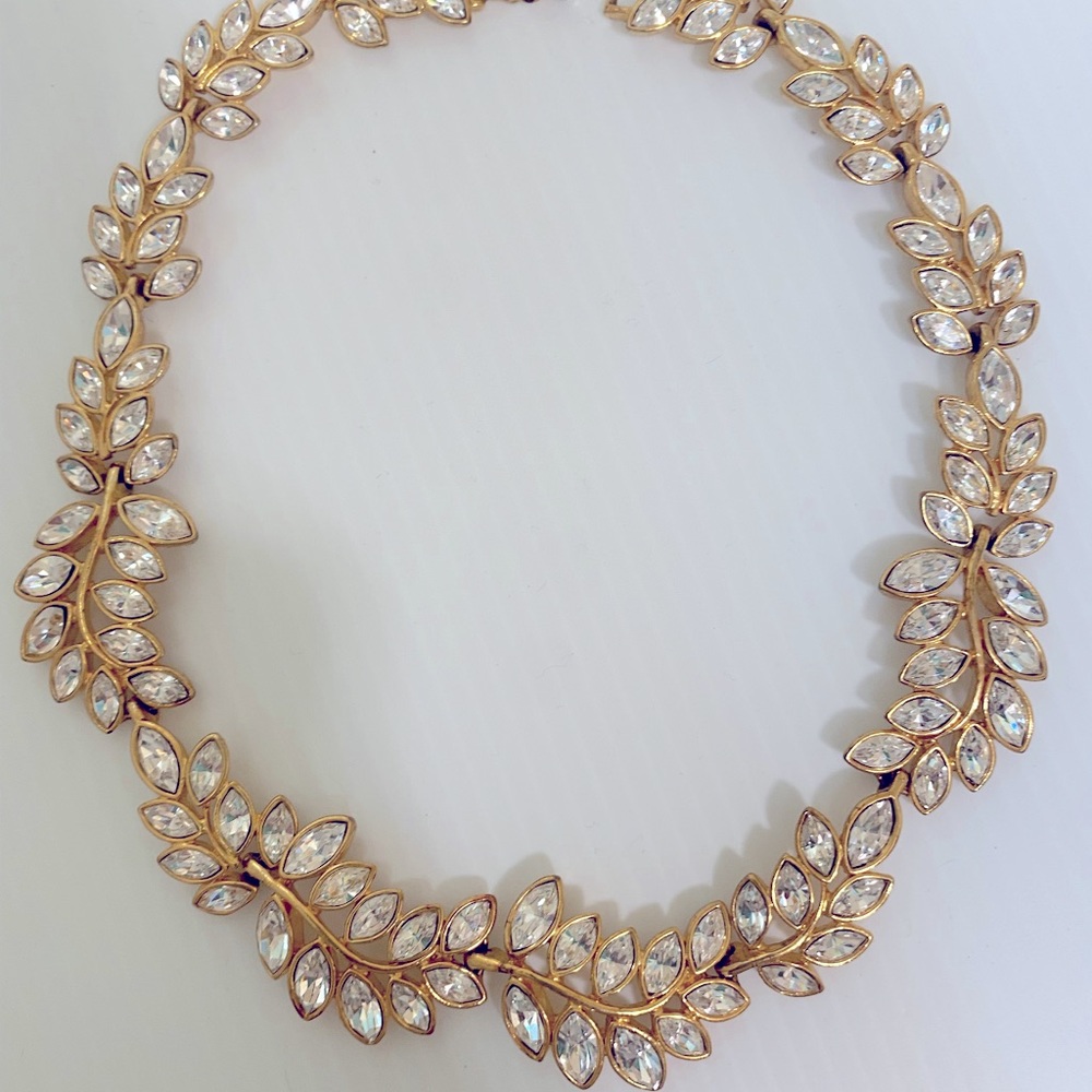 Gorgeous Vintage Kenneth Jay Lane leaf Necklace- Catalogue Piece